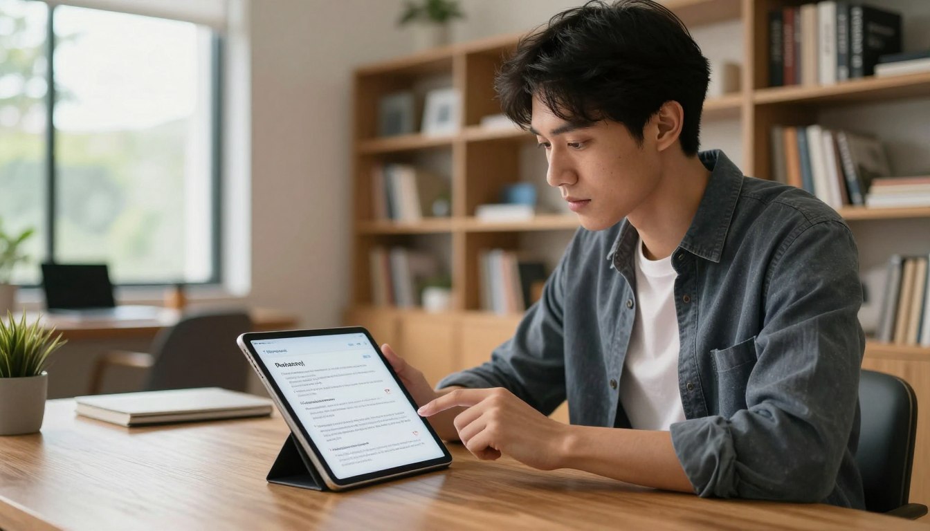 A learner reviewing app purchase terms and privacy details